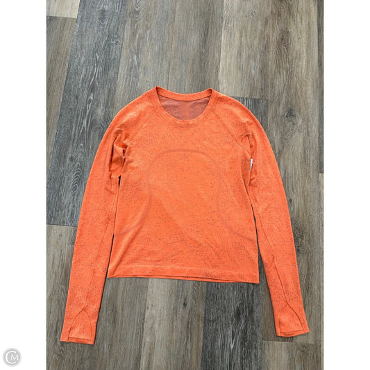 Athletic Top Long Sleeve Crewneck By Lululemon In Orange, Size: 6