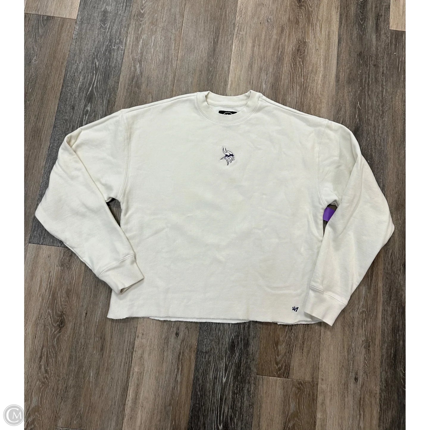 Athletic Sweatshirt Crewneck By 47 In Cream, Size: S