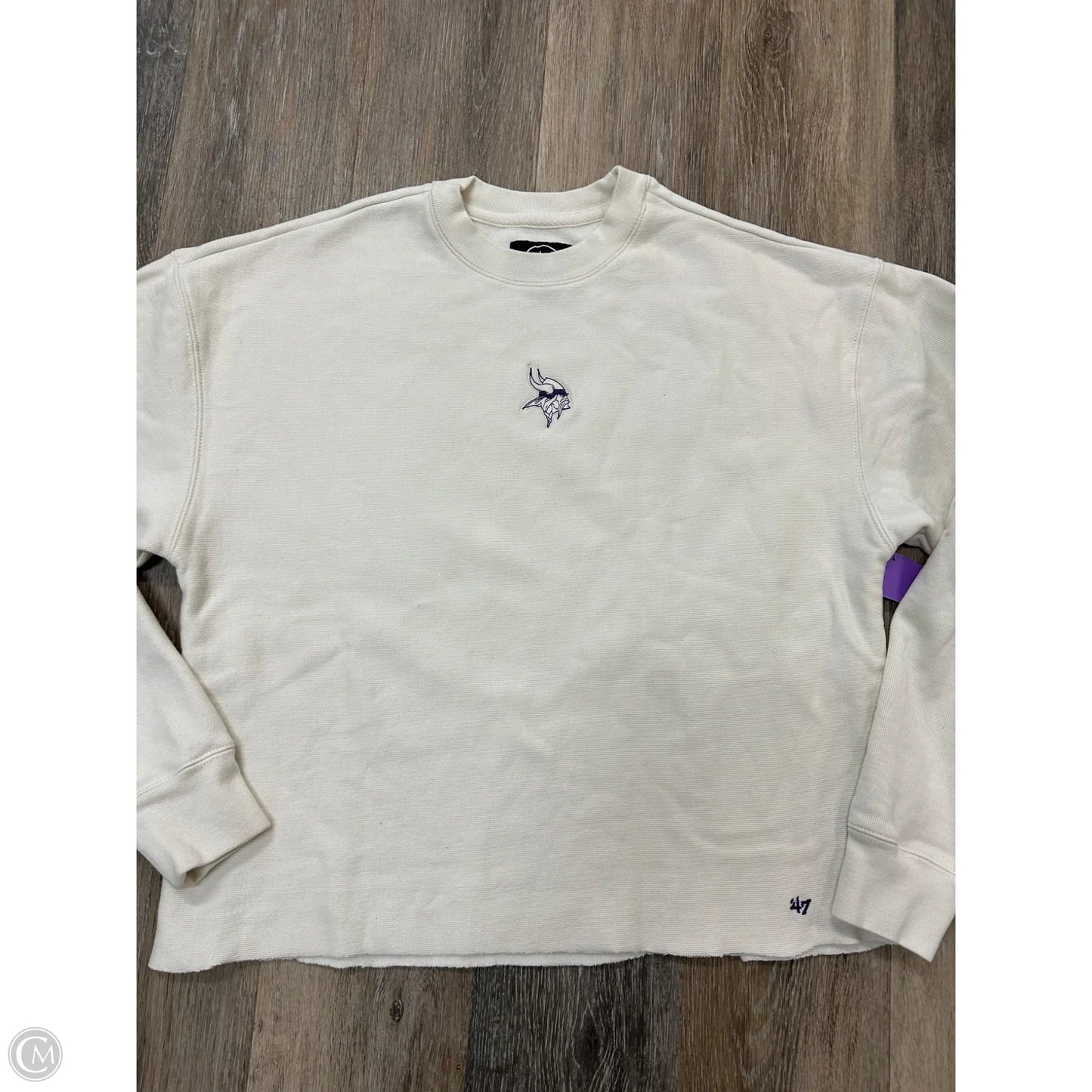 Athletic Sweatshirt Crewneck By 47 In Cream, Size: S