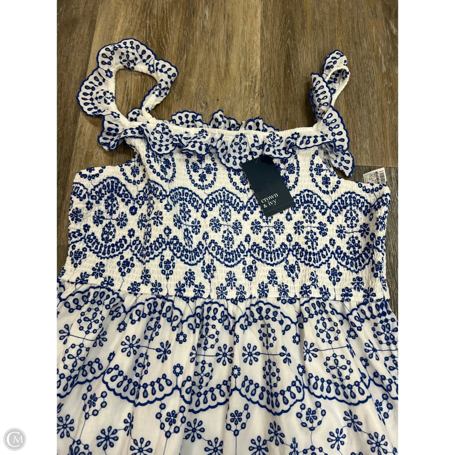 -Dress Casual Maxi By Crown And Ivy In Blue & White, Size: 2x