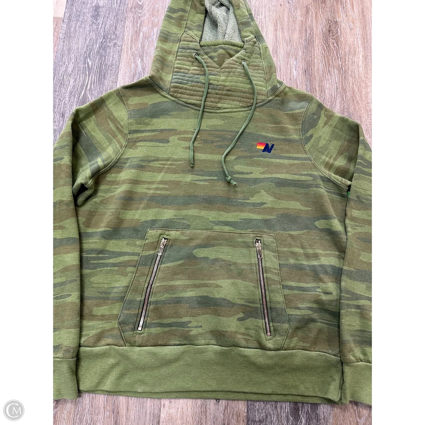 Sweatshirt Hoodie By Aviator Nation In Camouflage Print, Size: L