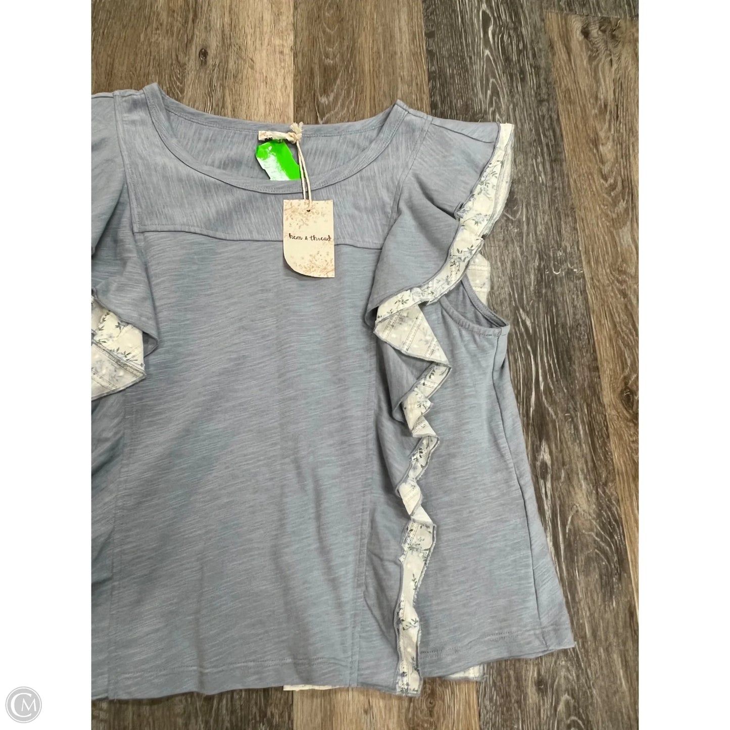 Top Sleeveless By Hem & Thread In Blue, Size: L