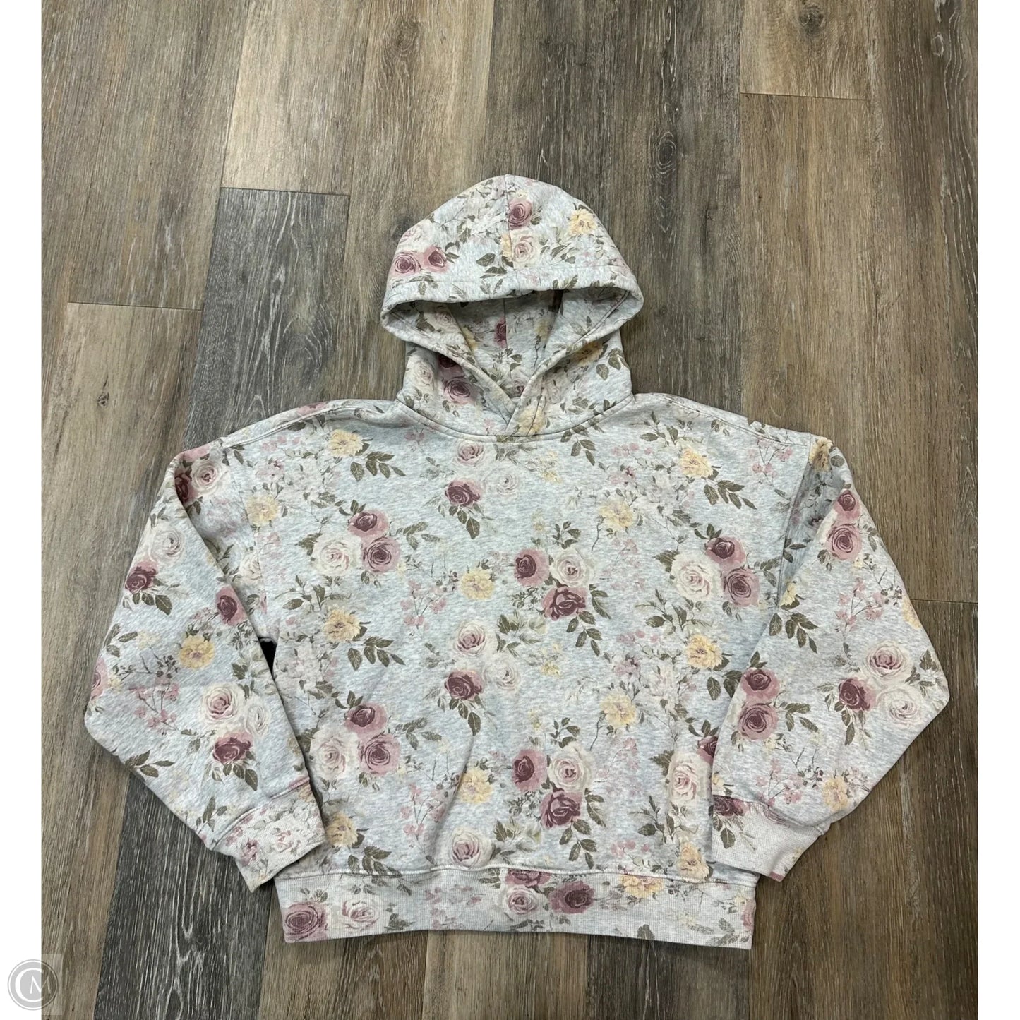 Sweatshirt Hoodie By Abercrombie And Fitch In Floral Print, Size: S