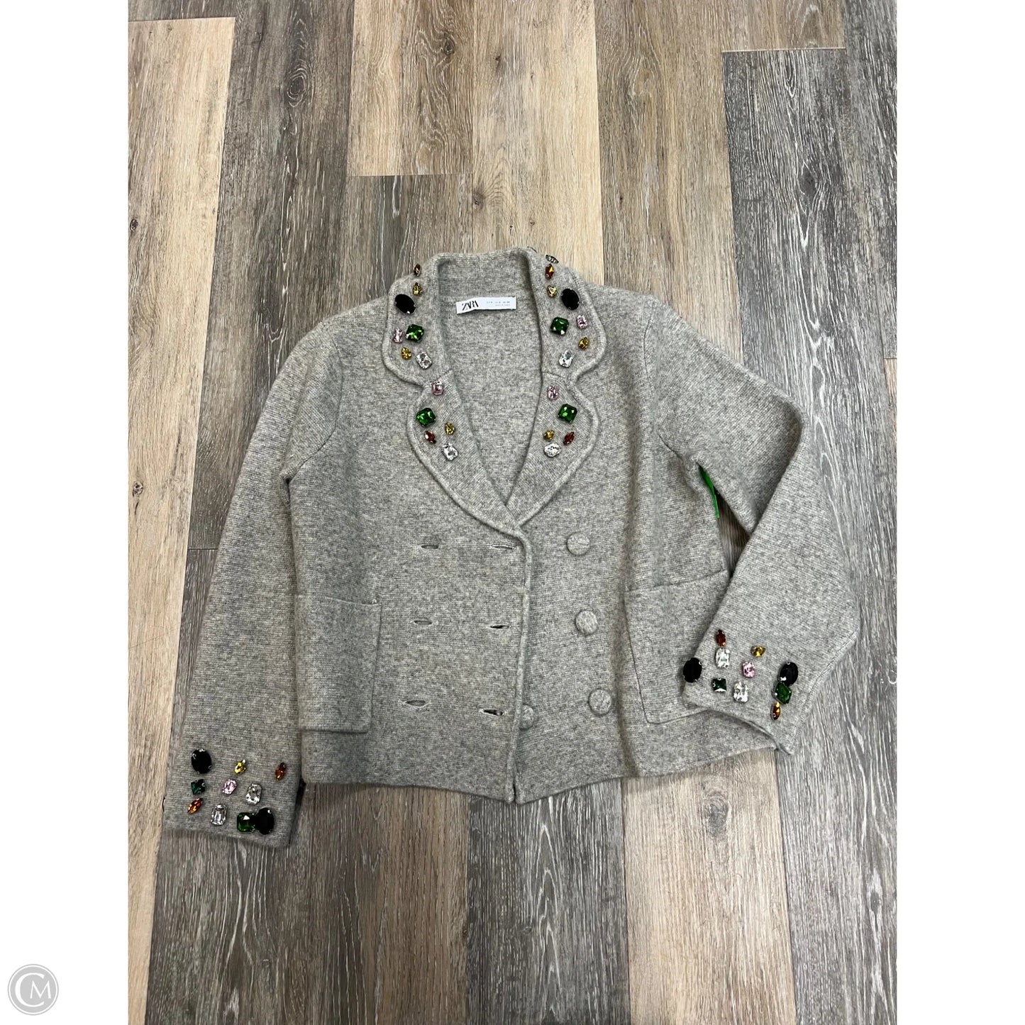 Sweater Cardigan By Zara In Grey, Size: S