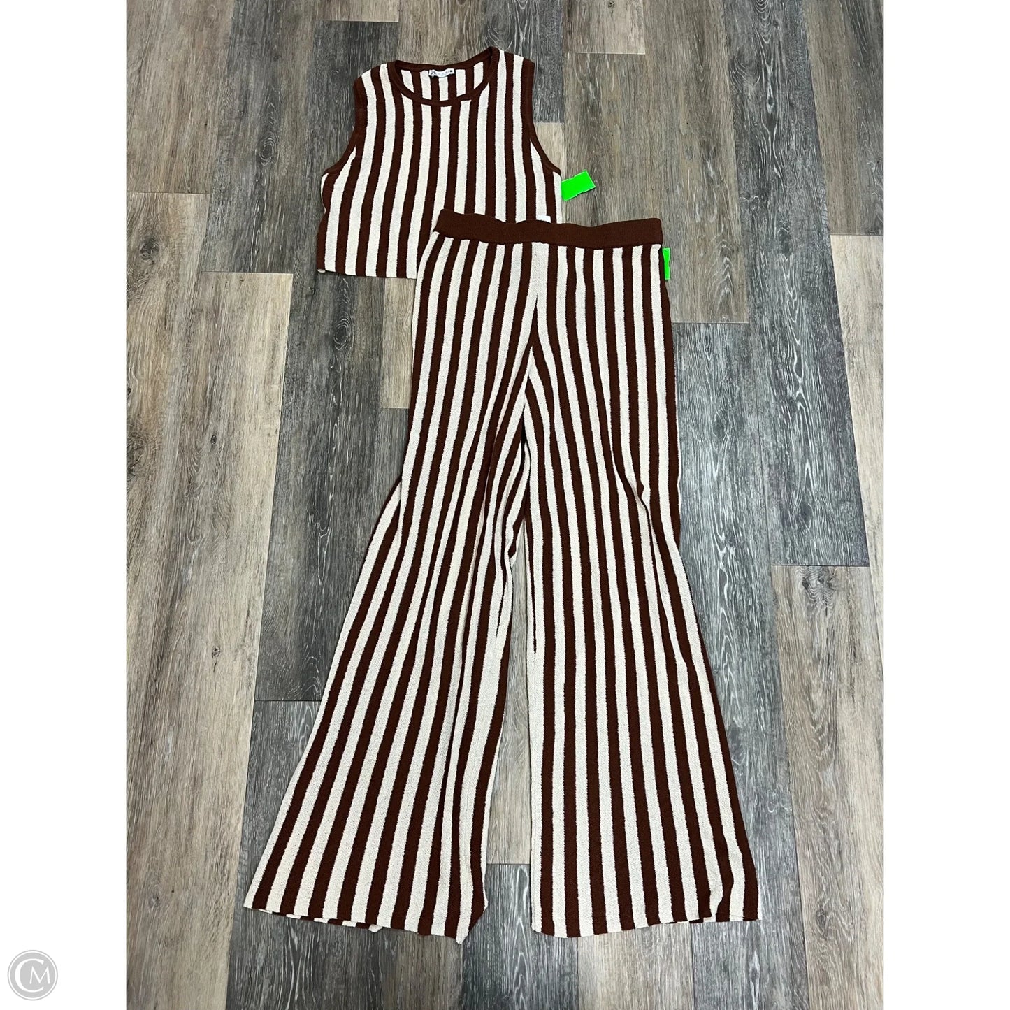 Pants Set 2pc By Zara In Striped Pattern, Size: L
