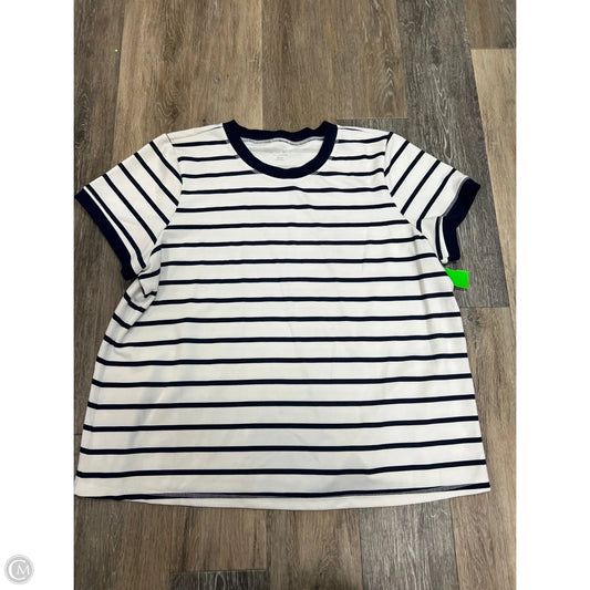 Athletic Top Short Sleeve By Livi Active In Striped Pattern, Size: 3x