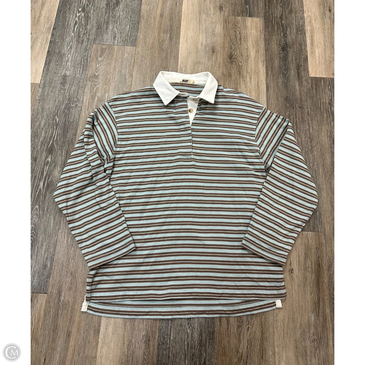 -Top Long Sleeve By Faherty In Striped Pattern, Size: S