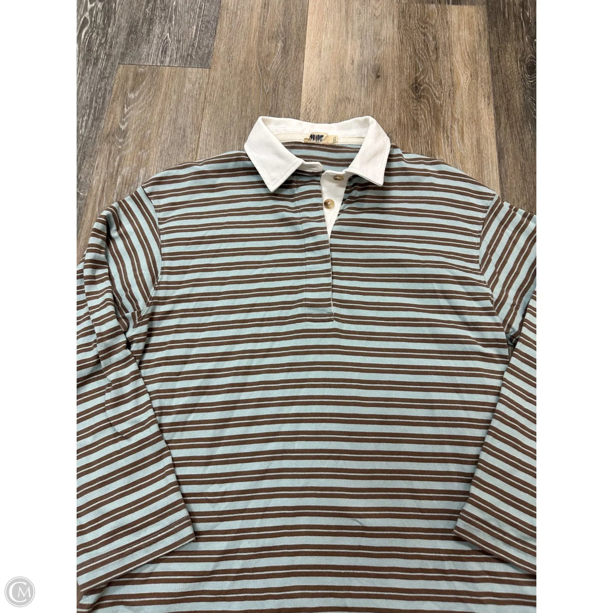 -Top Long Sleeve By Faherty In Striped Pattern, Size: S
