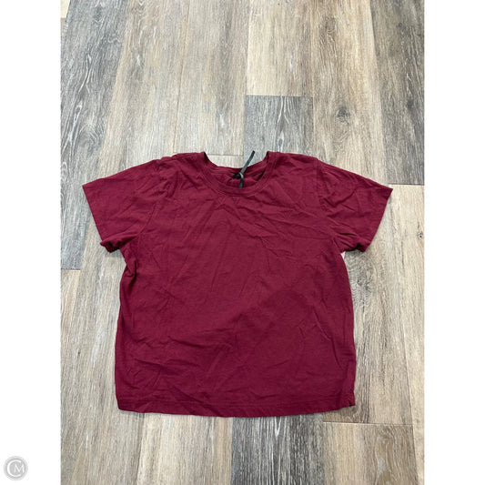 Top Short Sleeve By Anthropologie In Maroon, Size: S
