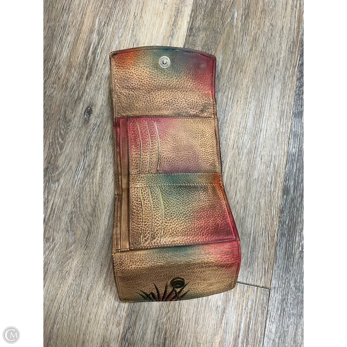 Wallet Leather By Anuschka, Size: Small