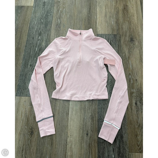 Athletic Top Long Sleeve Collar By Lululemon In Pink, Size: 2