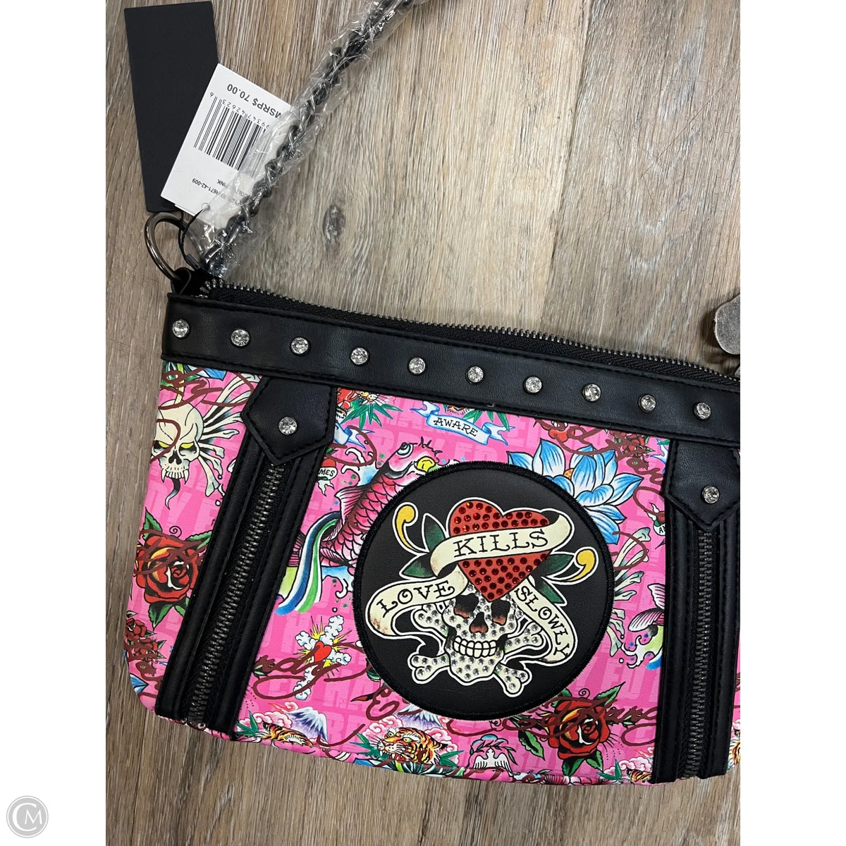 Handbag By Ed Hardy, Size: Small