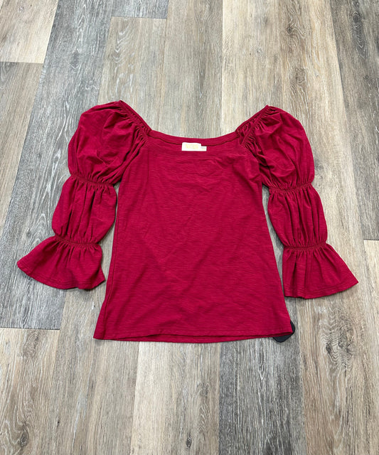 Top Long Sleeve By Nation Ltd In Red, Size: Xs