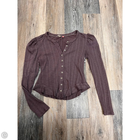 Blouse Long Sleeve By Pilcro In Brown, Size: S