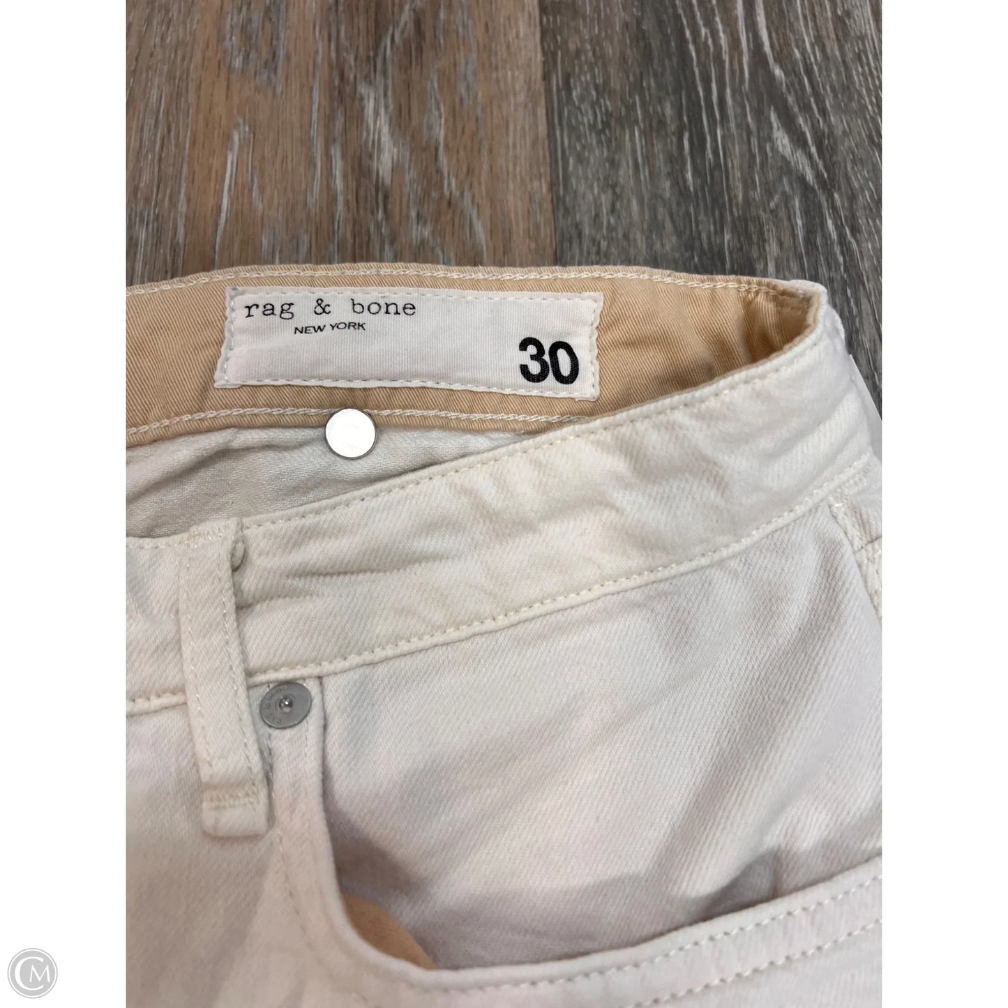Jeans Wide Leg By Rag & Bones Jeans In White Denim, Size: 10/30