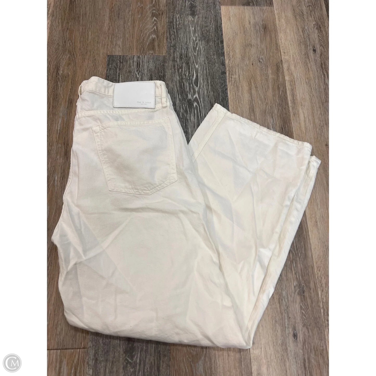 Jeans Wide Leg By Rag & Bones Jeans In White Denim, Size: 10/30