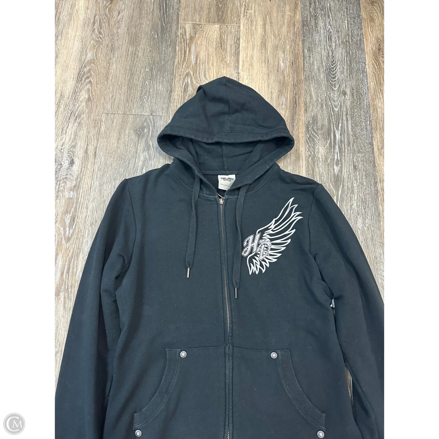 Sweatshirt Hoodie By Harley Davidson In Black, Size: M