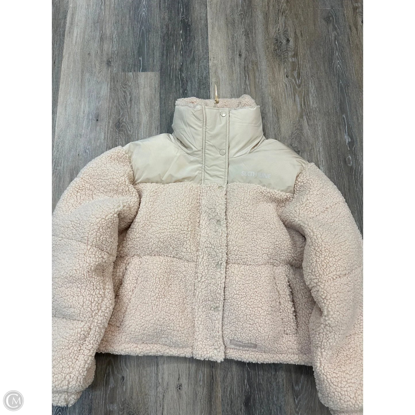 Coat Puffer & Quilted By Sixth June In Cream, Size: M