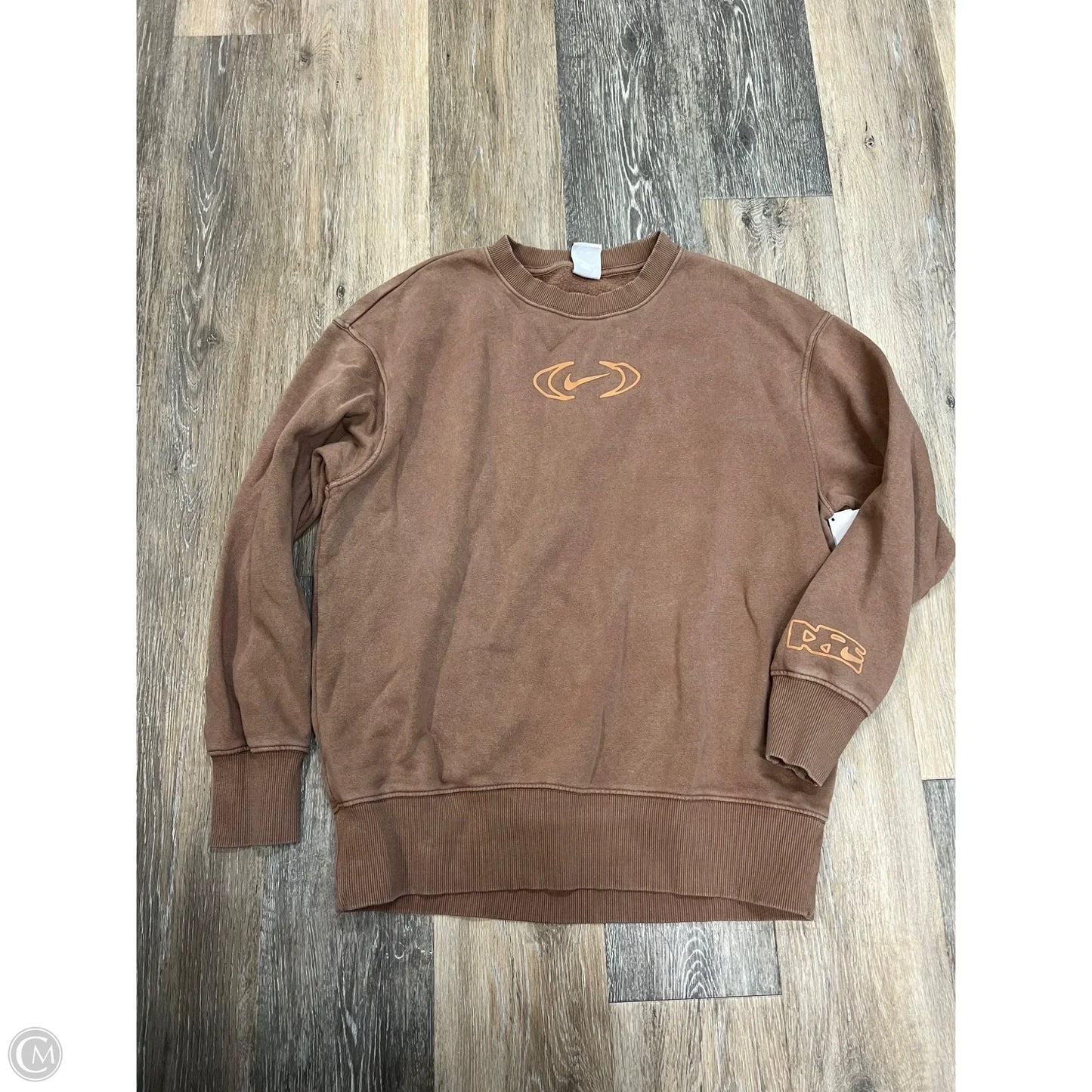 Athletic Sweatshirt Crewneck By Nike Apparel In Tan, Size: Xs
