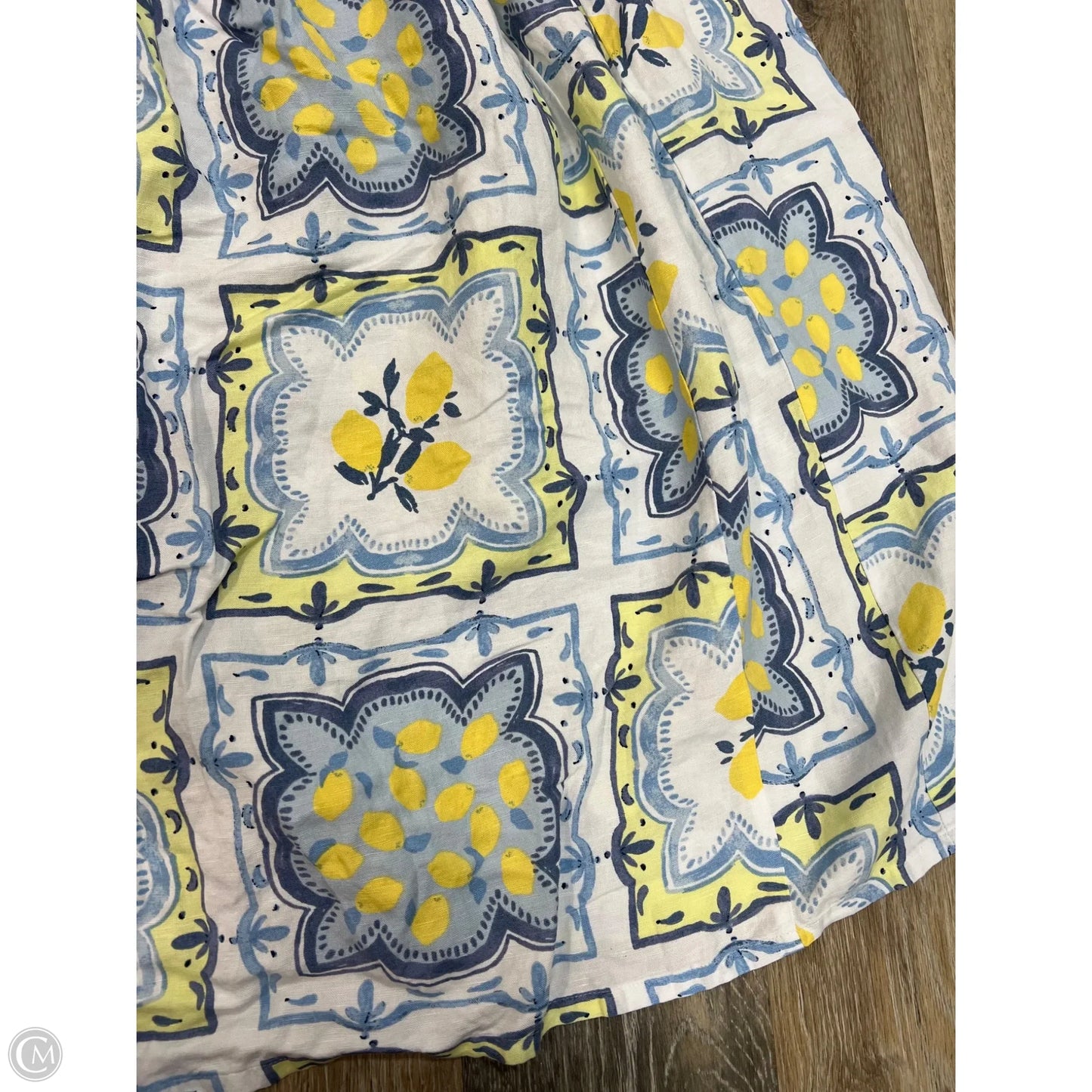 Dress Casual Maxi By Loft In White & Yellow, Size: 8