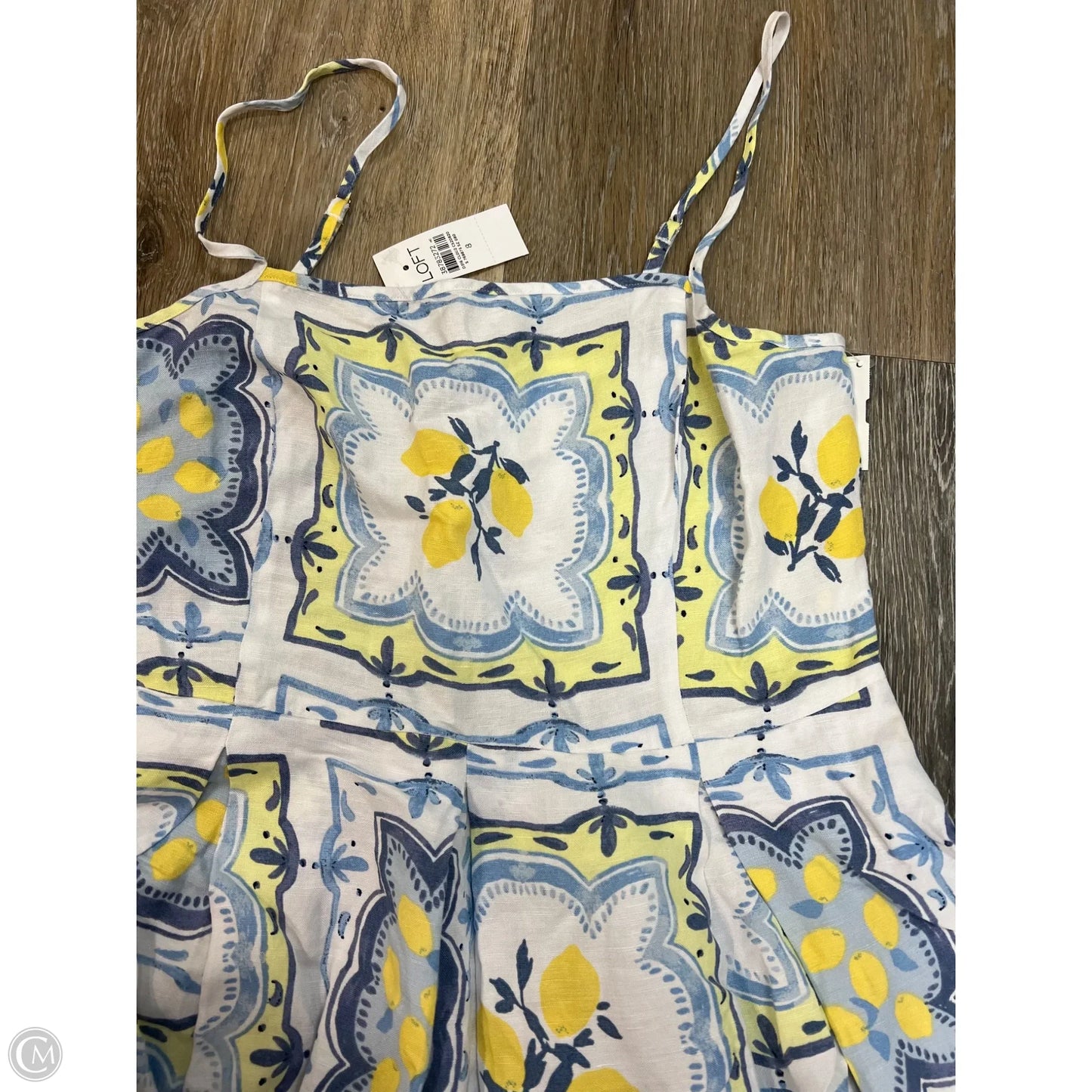 Dress Casual Maxi By Loft In White & Yellow, Size: 8