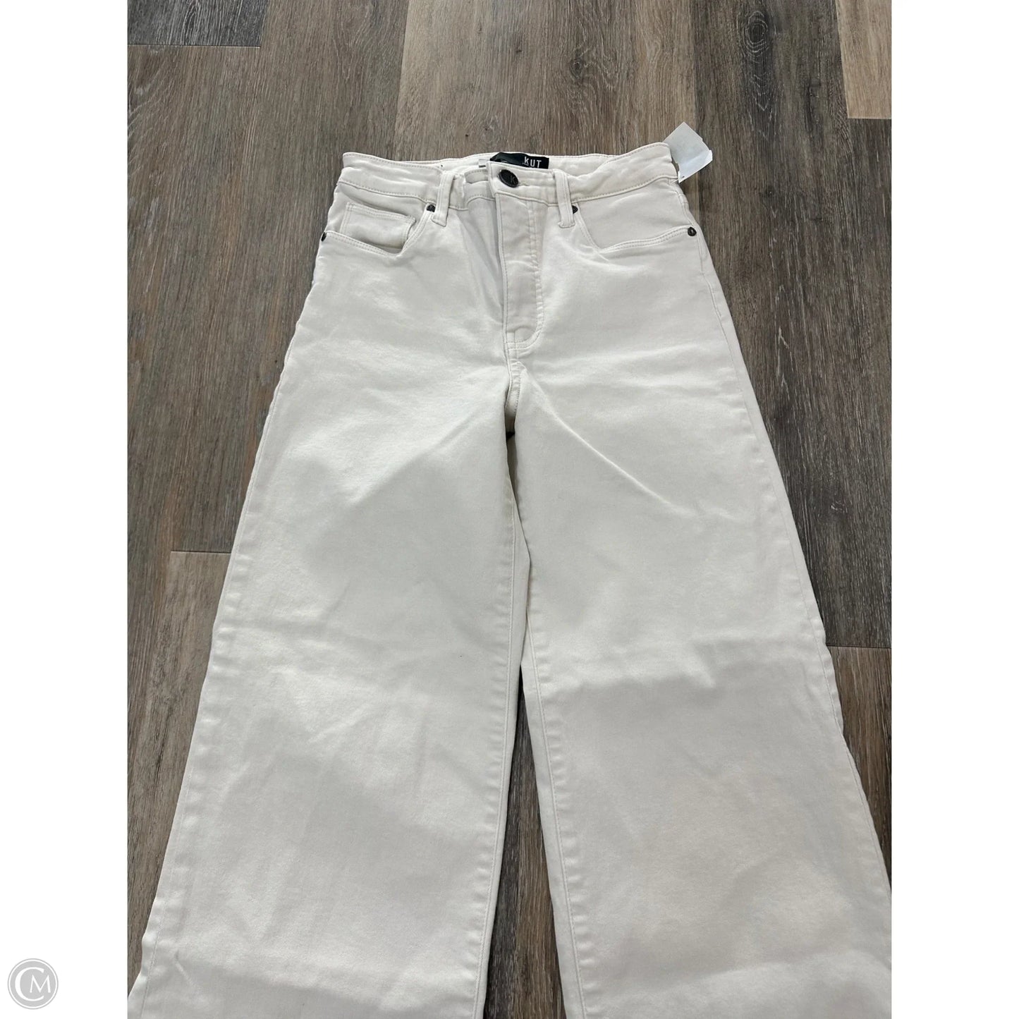 Jeans Wide Leg By Kut In Cream Denim, Size: 2