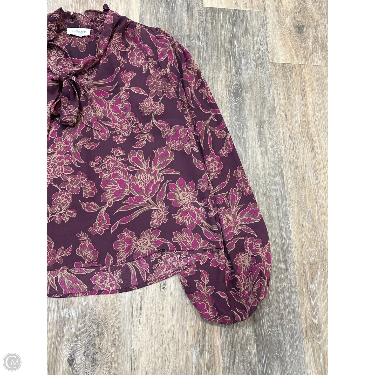 Blouse Long Sleeve By Evereve In Purple, Size: Xs