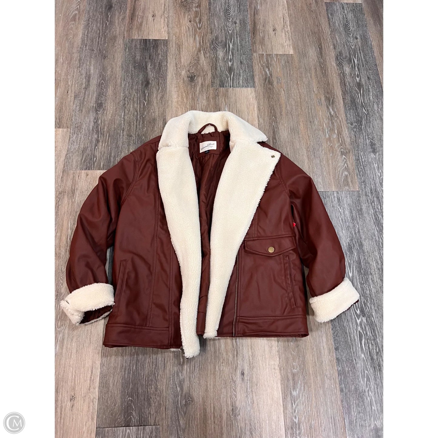 Jacket Moto By Universal Thread In Brown, Size: M