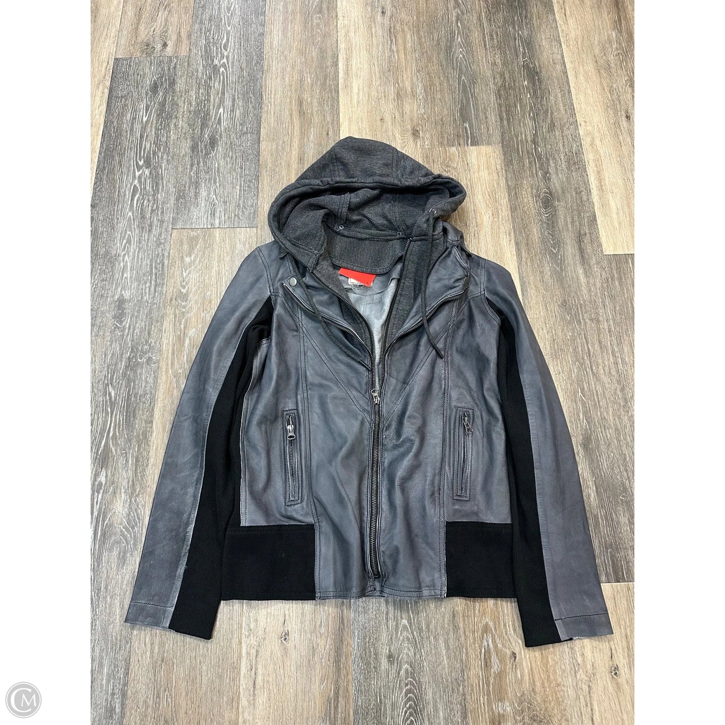 -Jacket Moto Leather By JKT NYC In Grey, Size: S