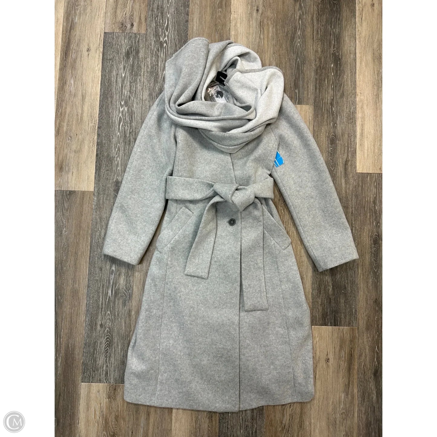 Coat Trench Coat By Express In Grey, Size: M