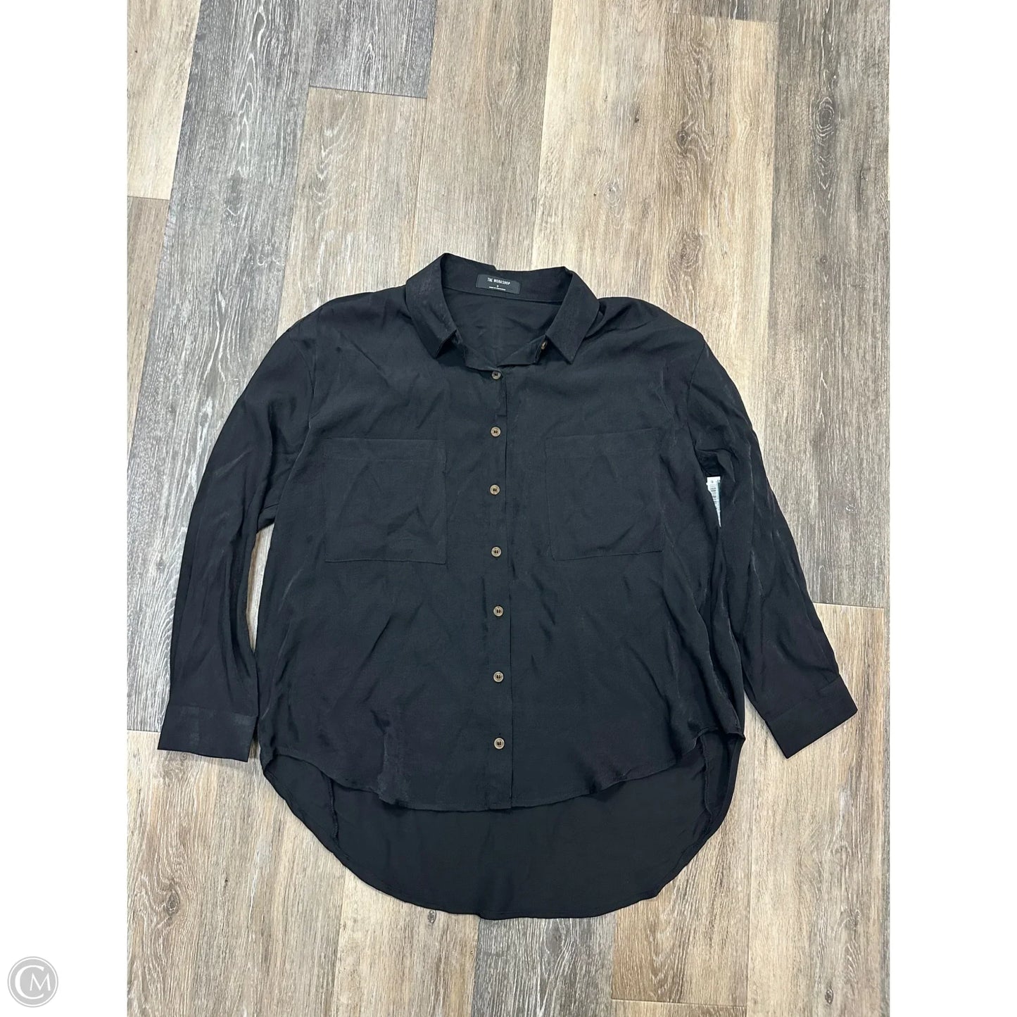 Blouse Long Sleeve By Workshop In Black, Size: S