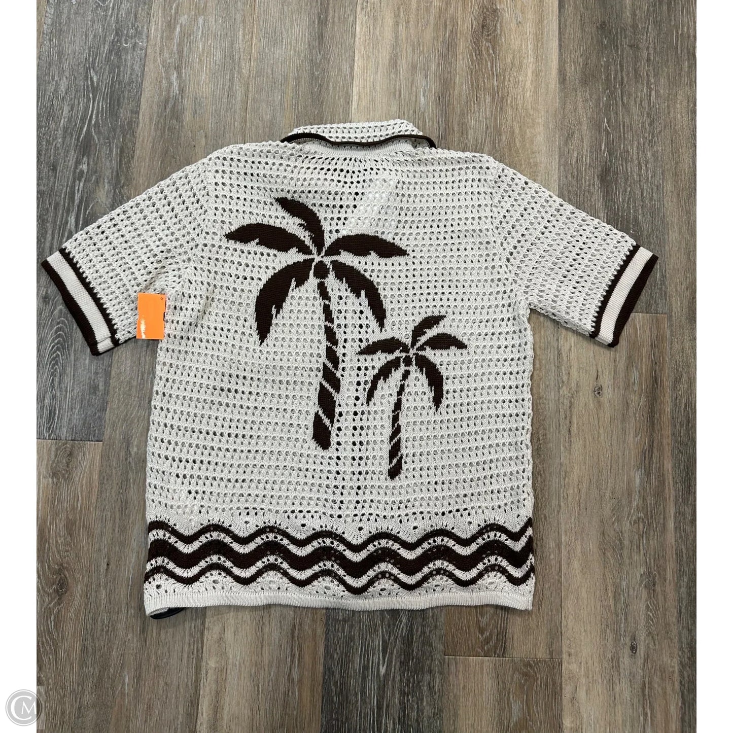 Sweater Short Sleeve By Dress To In Brown & White, Size: S