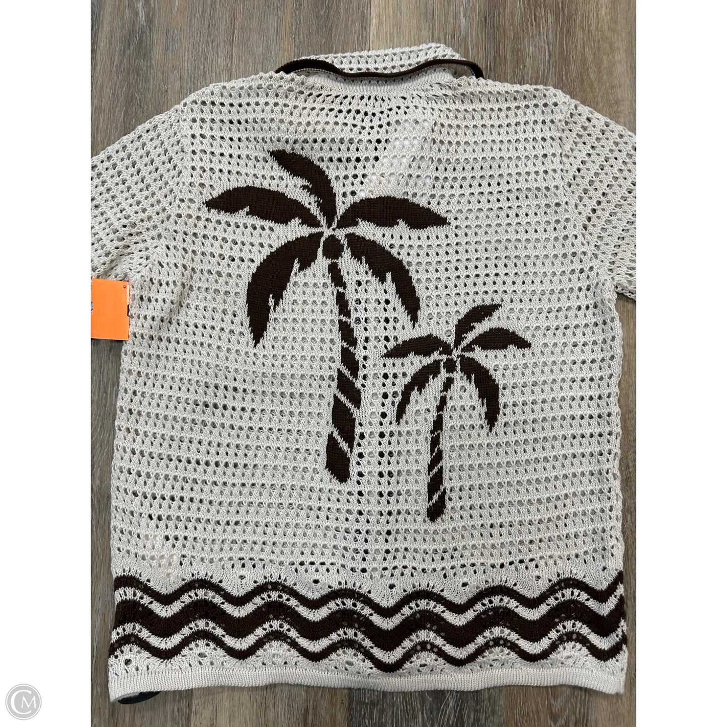 Sweater Short Sleeve By Dress To In Brown & White, Size: S