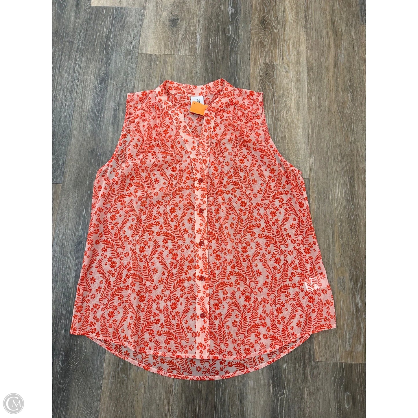 Top Sleeveless By Cabi In Orange, Size: M