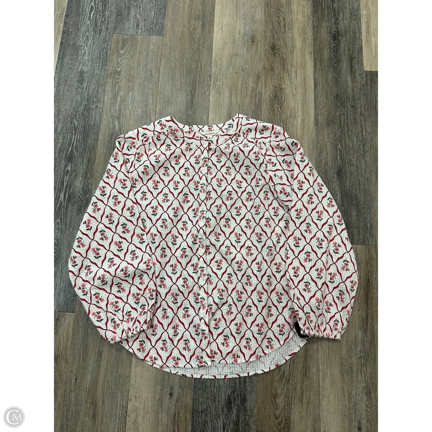 Blouse Long Sleeve By Lucky Brand In White, Size: M