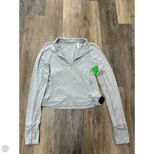 Athletic Top Long Sleeve Collar By 7Diamonds In Grey, Size: M