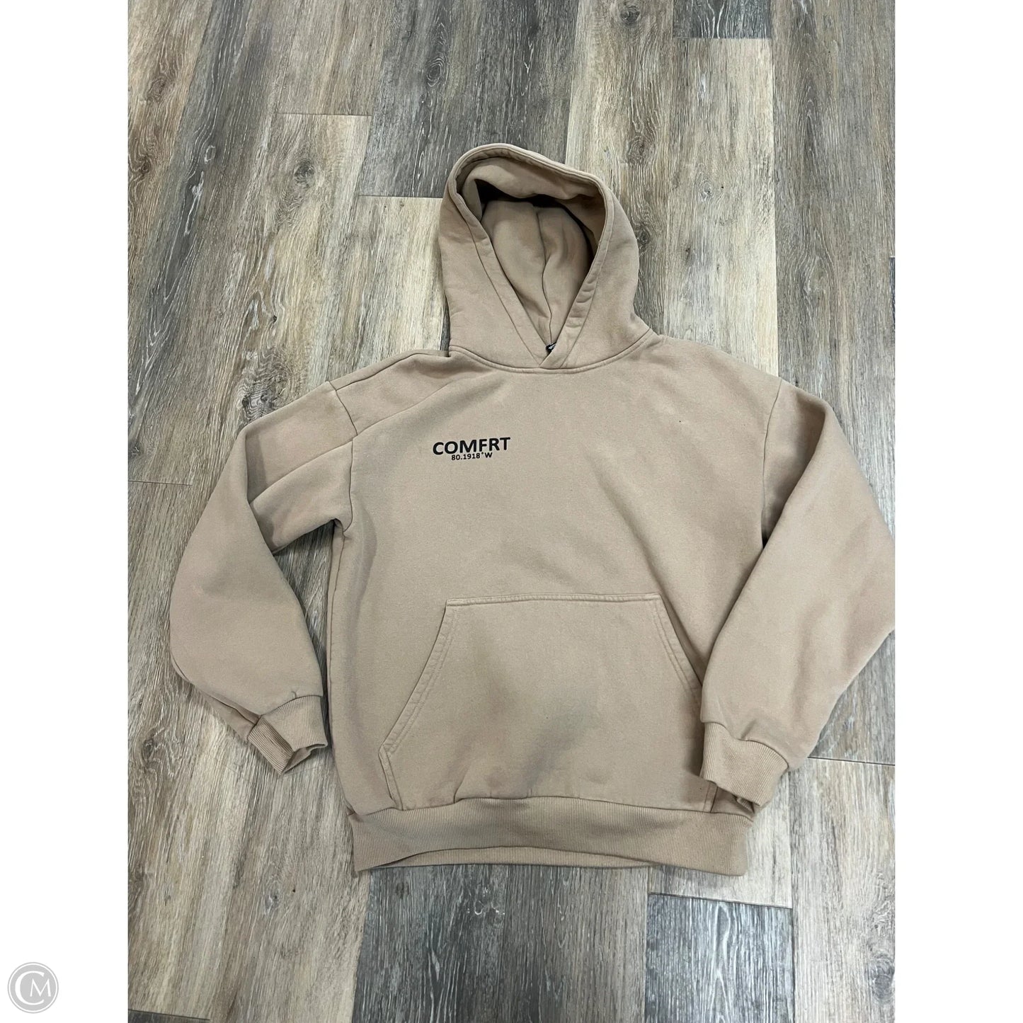 Sweatshirt Hoodie By Comfrt In Tan, Size: M