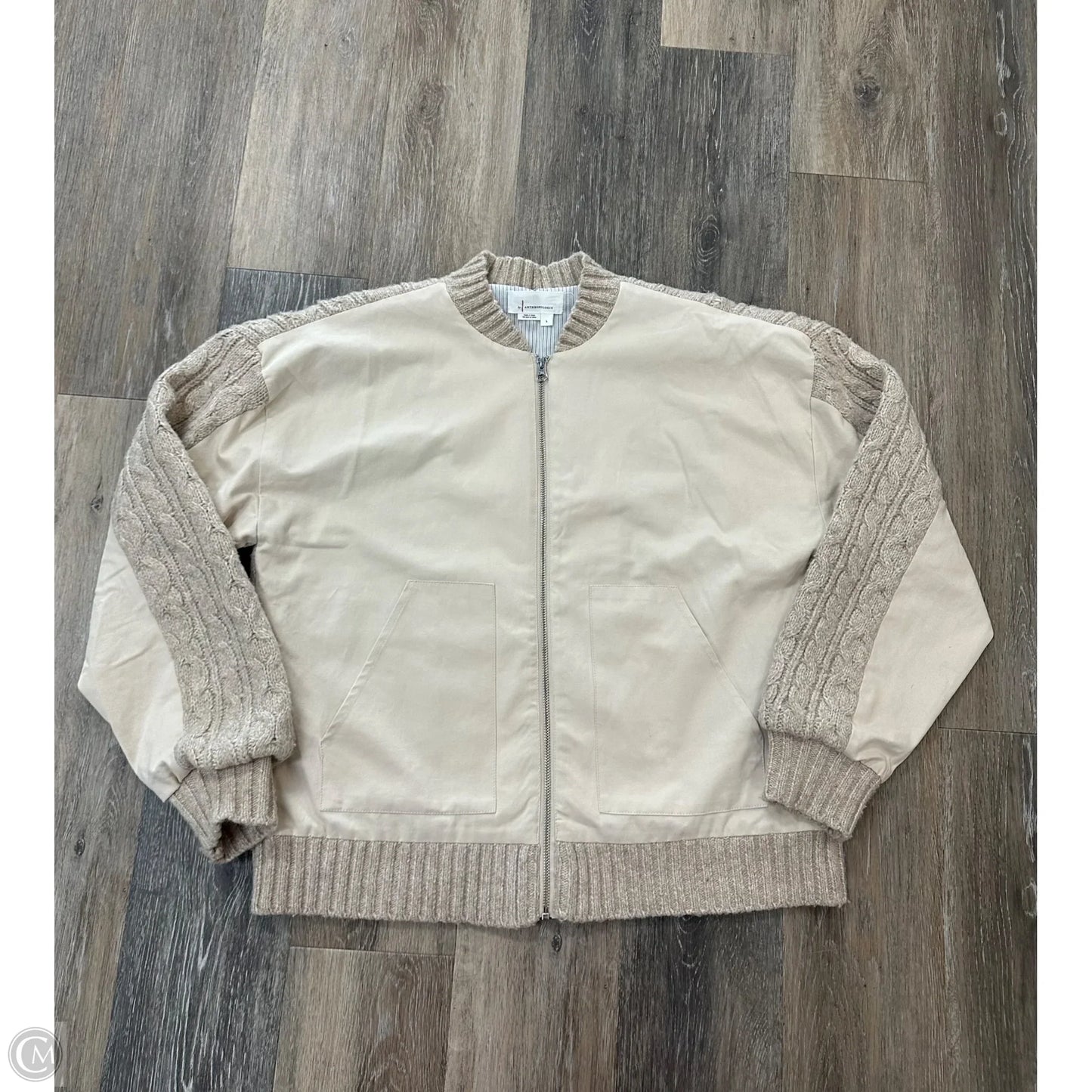 Jacket Moto By Anthropologie In Tan, Size: L