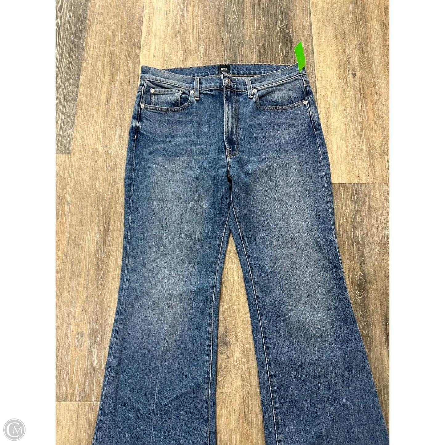 Jeans Straight By Edwin In Blue Denim, Size: 12
