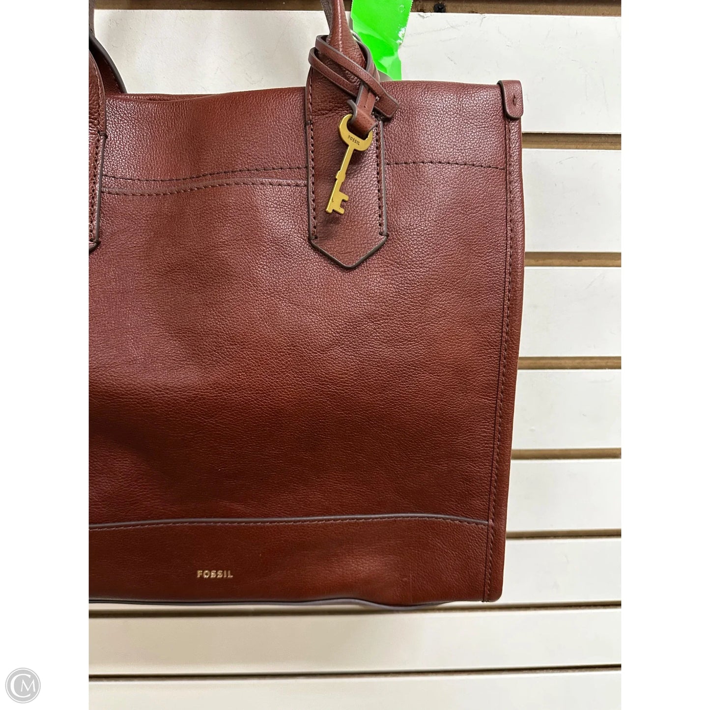 Handbag Leather By Fossil, Size: Large