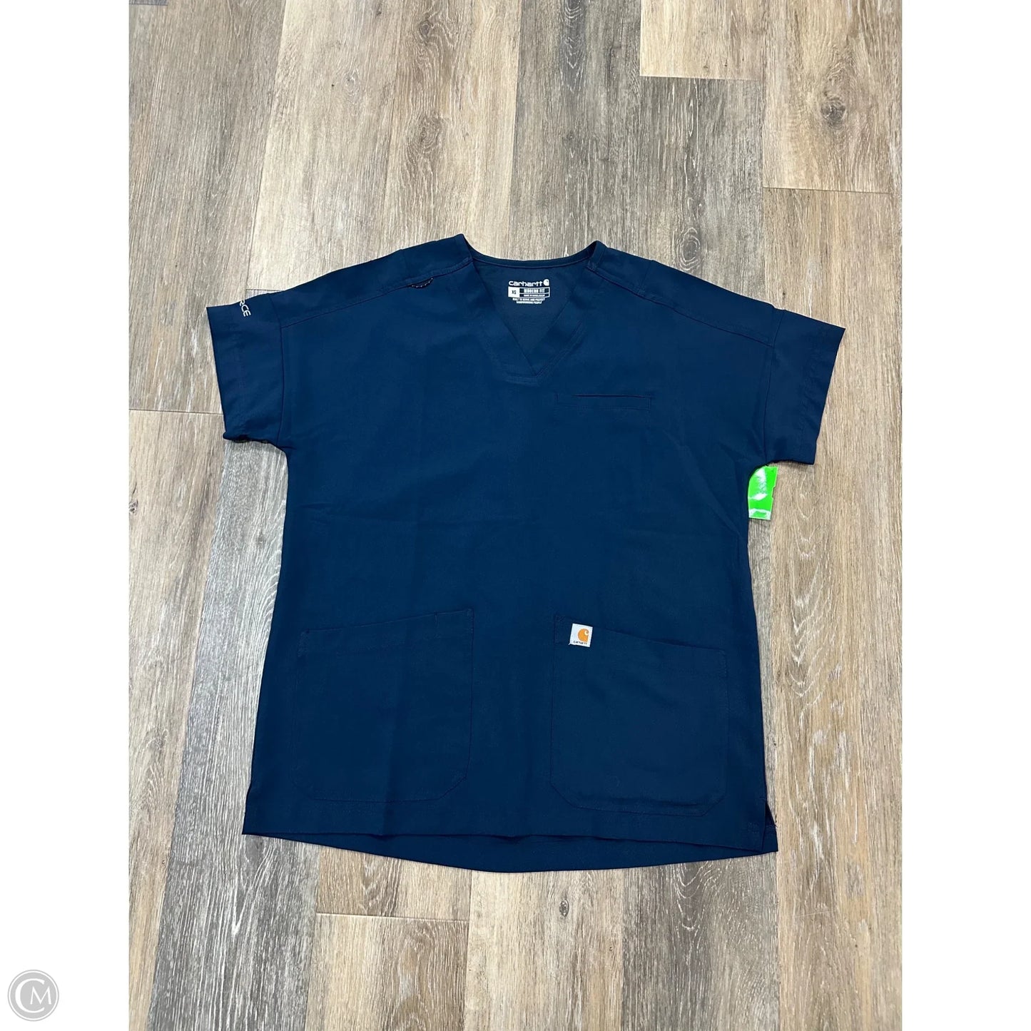 Scrub Top Short Sleeve By Carhartt In Navy, Size: Xs