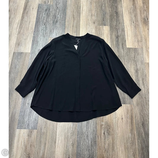 Blouse Long Sleeve By Eileen Fisher In Black, Size: 2x