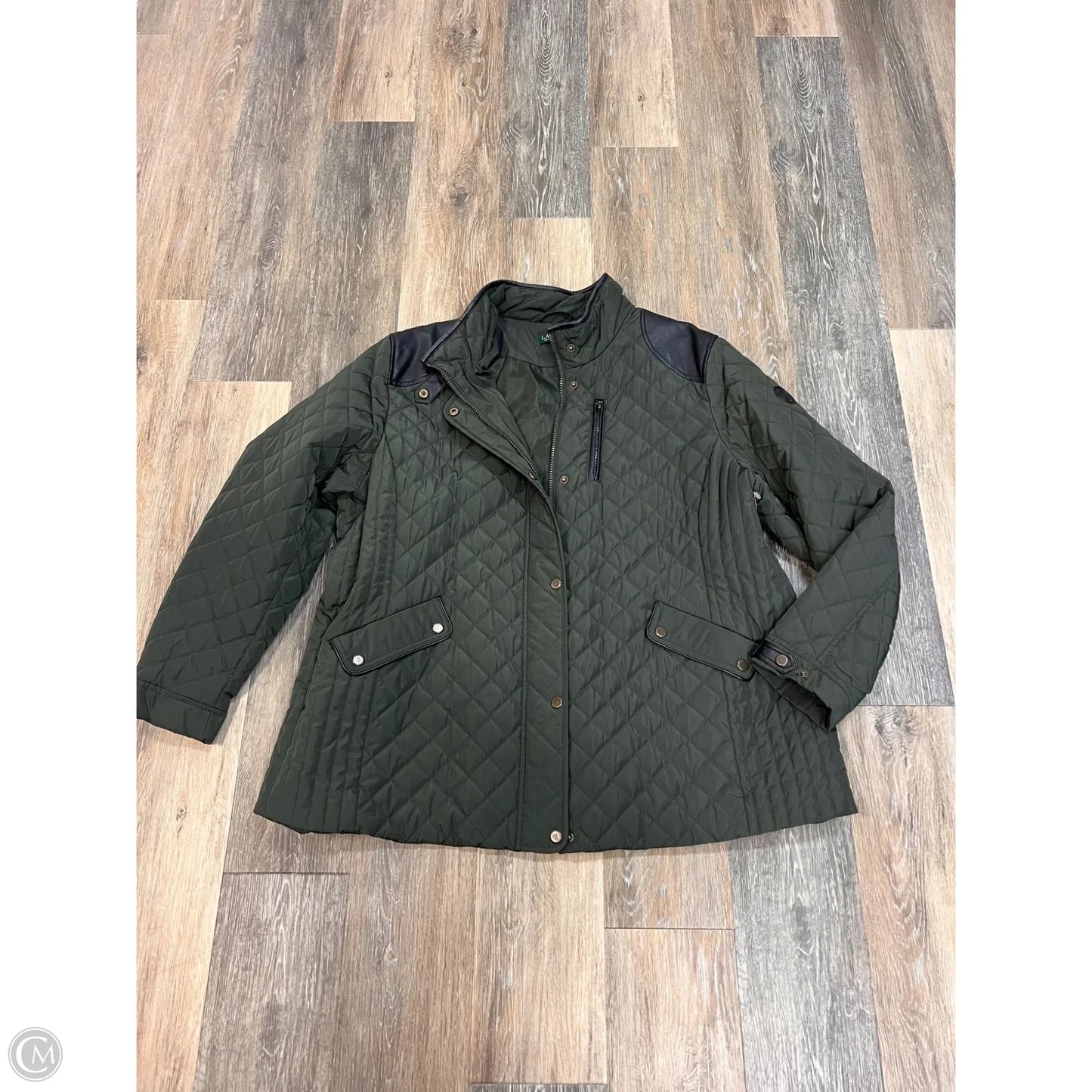 Coat Puffer & Quilted By Lauren By Ralph Lauren In Green, Size: 2x