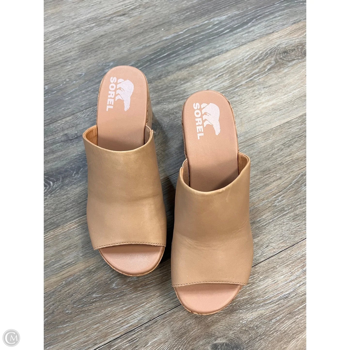 Sandals Heels Wedge By Sorel In Tan, Size: 8.5