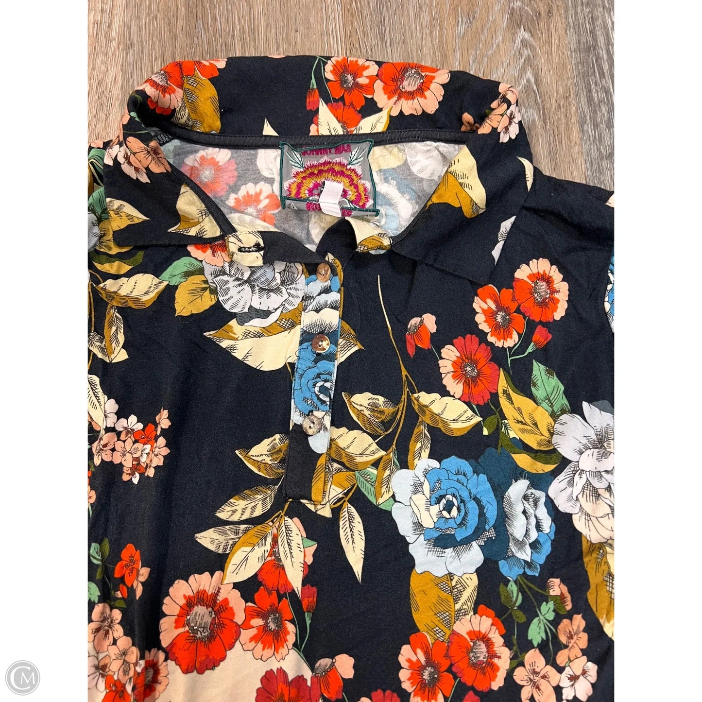 Dress Casual Short By Johnny Was In Floral Print, Size: L