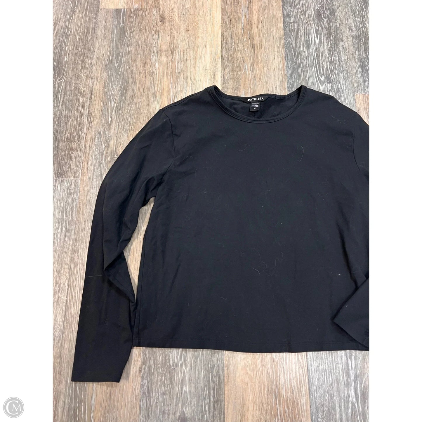 -Athletic Top Long Sleeve Crewneck By Athleta In Black, Size: M