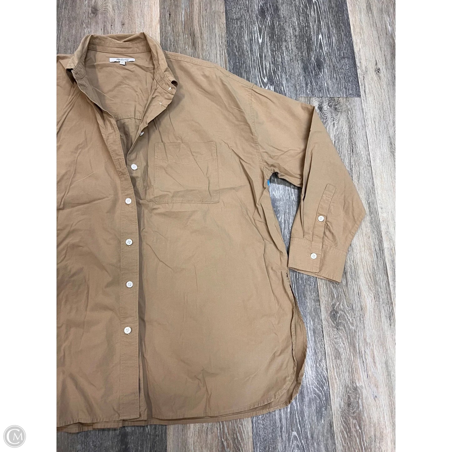 Blouse Long Sleeve By Madewell In Tan, Size: M