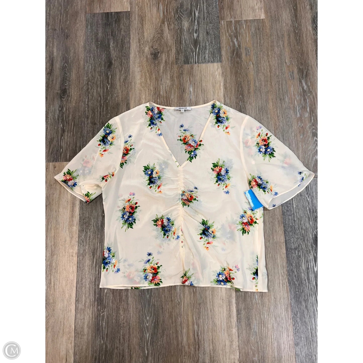 Blouse Short Sleeve By Madewell In Floral Print, Size: L