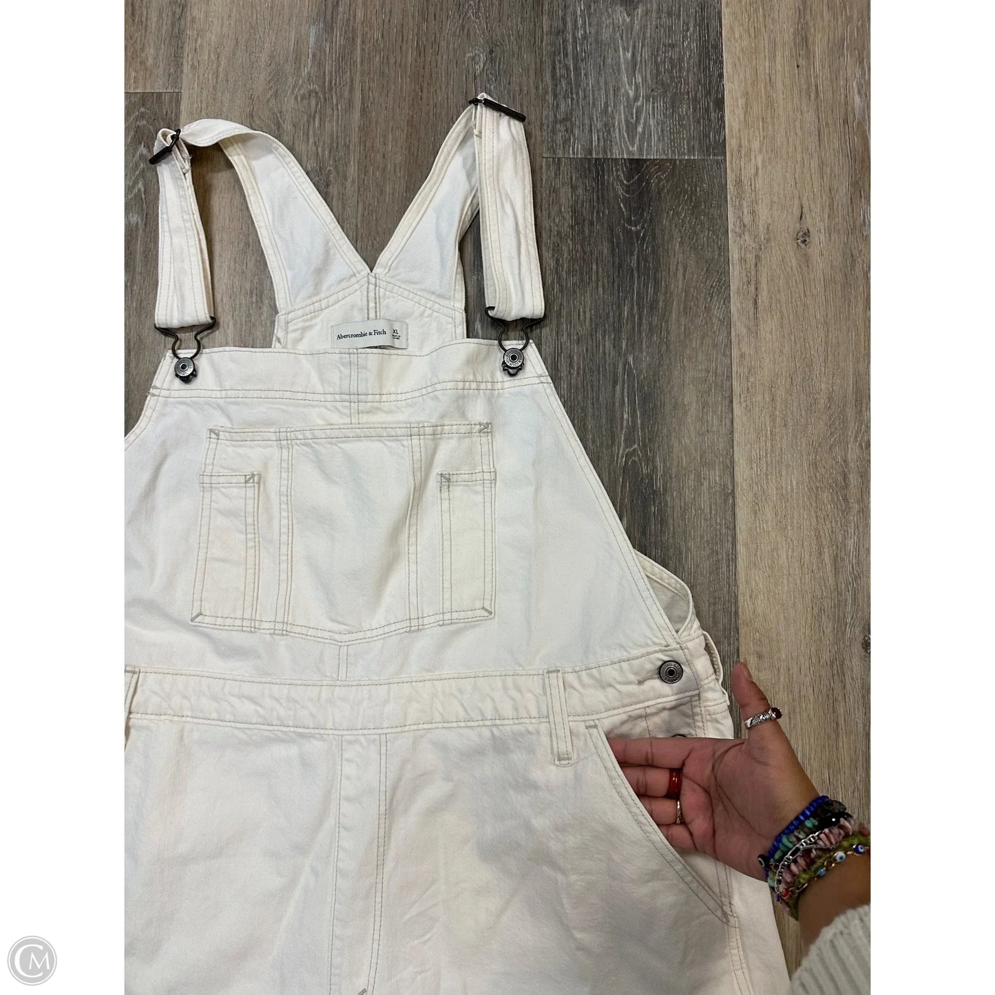 Overalls By Abercrombie And Fitch In White Denim, Size: Xl