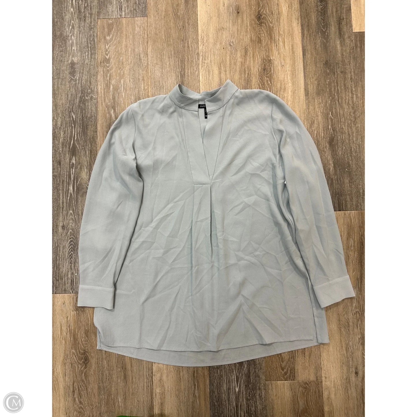 Blouse Long Sleeve By Eileen Fisher In Grey, Size: Xs